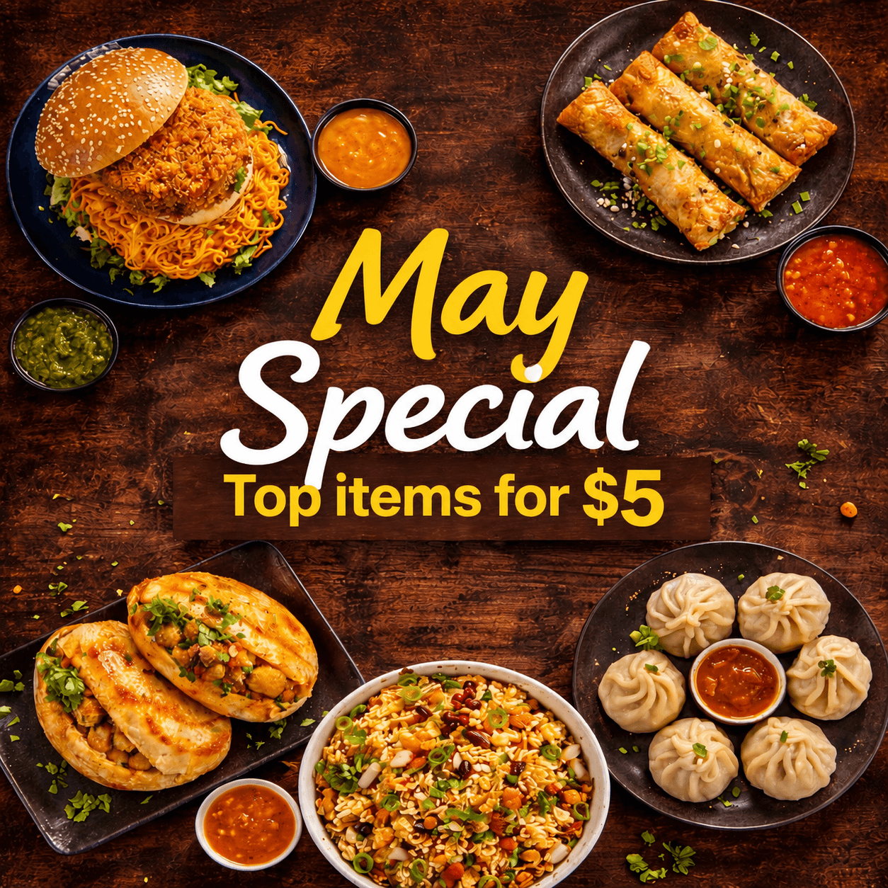 Restaurant hero background showcasing our signature dishes